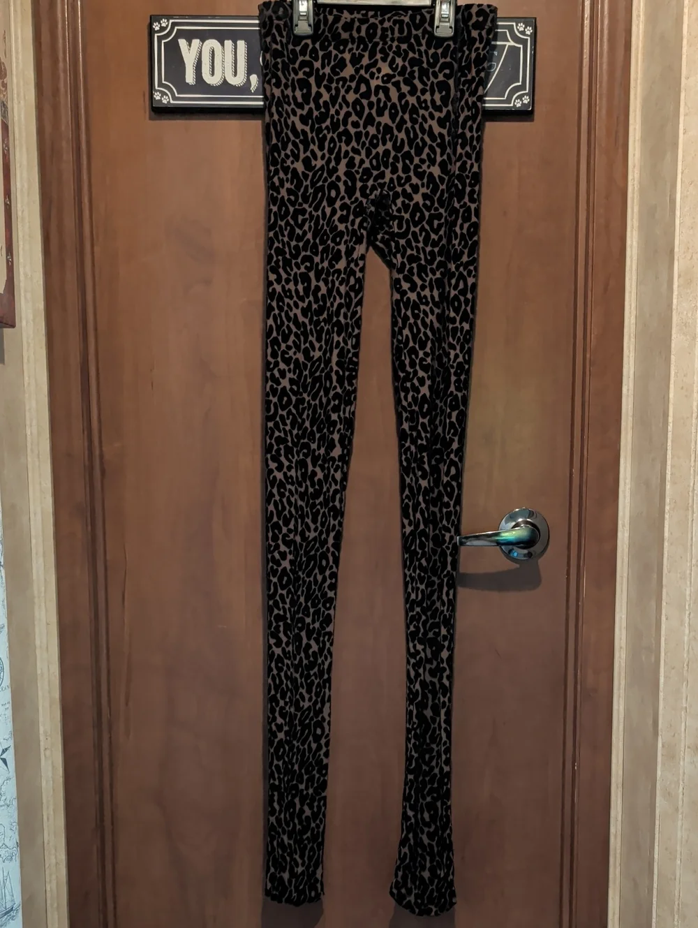 naked wardrobe Black and Brown Leopard Print Leggings